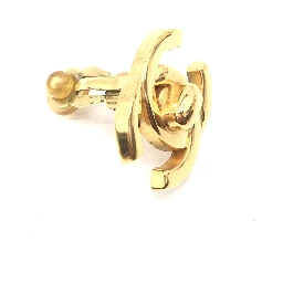 Gold PLated CC Turnlock Clip-On Earrings