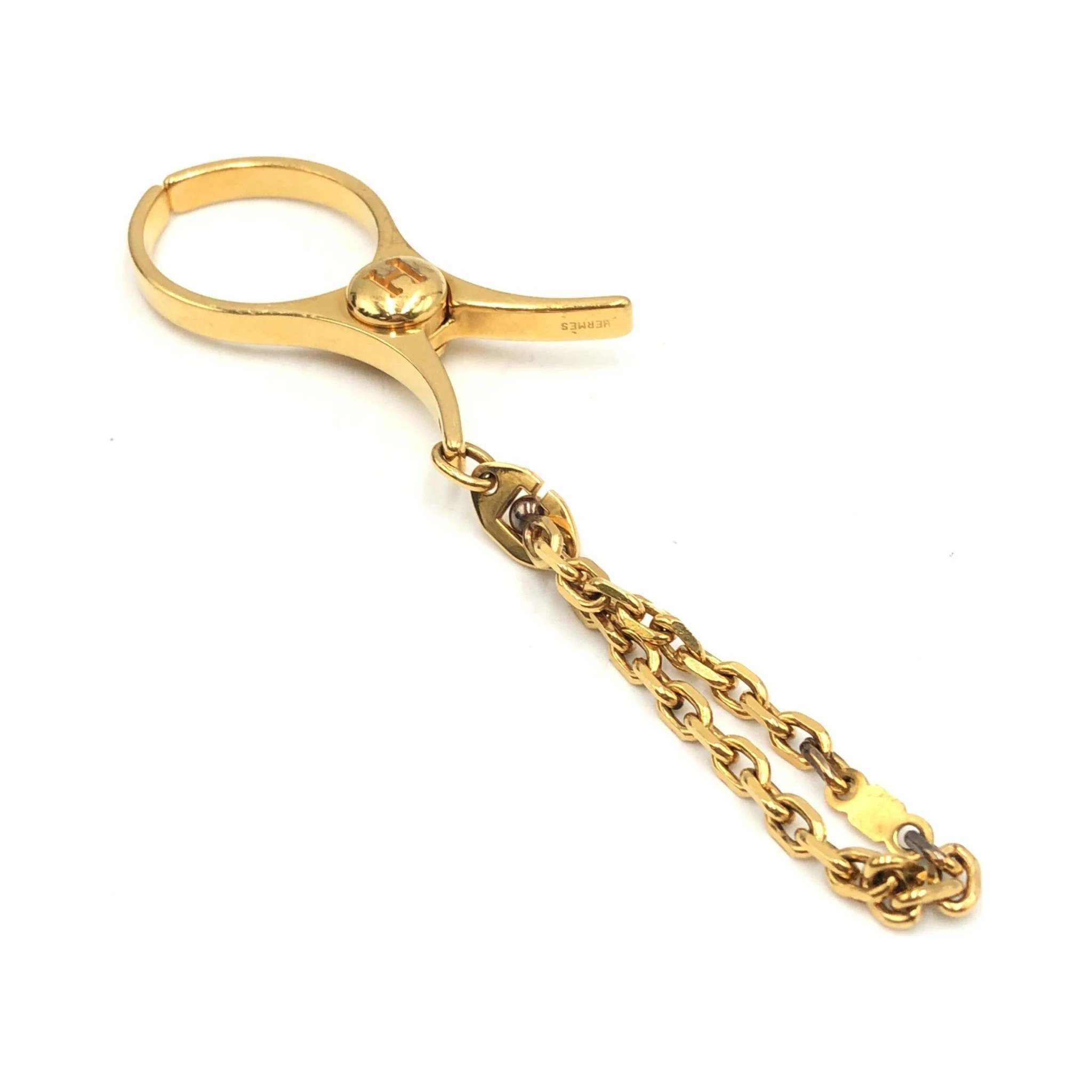 Gold Metal Glove Holder Keychain