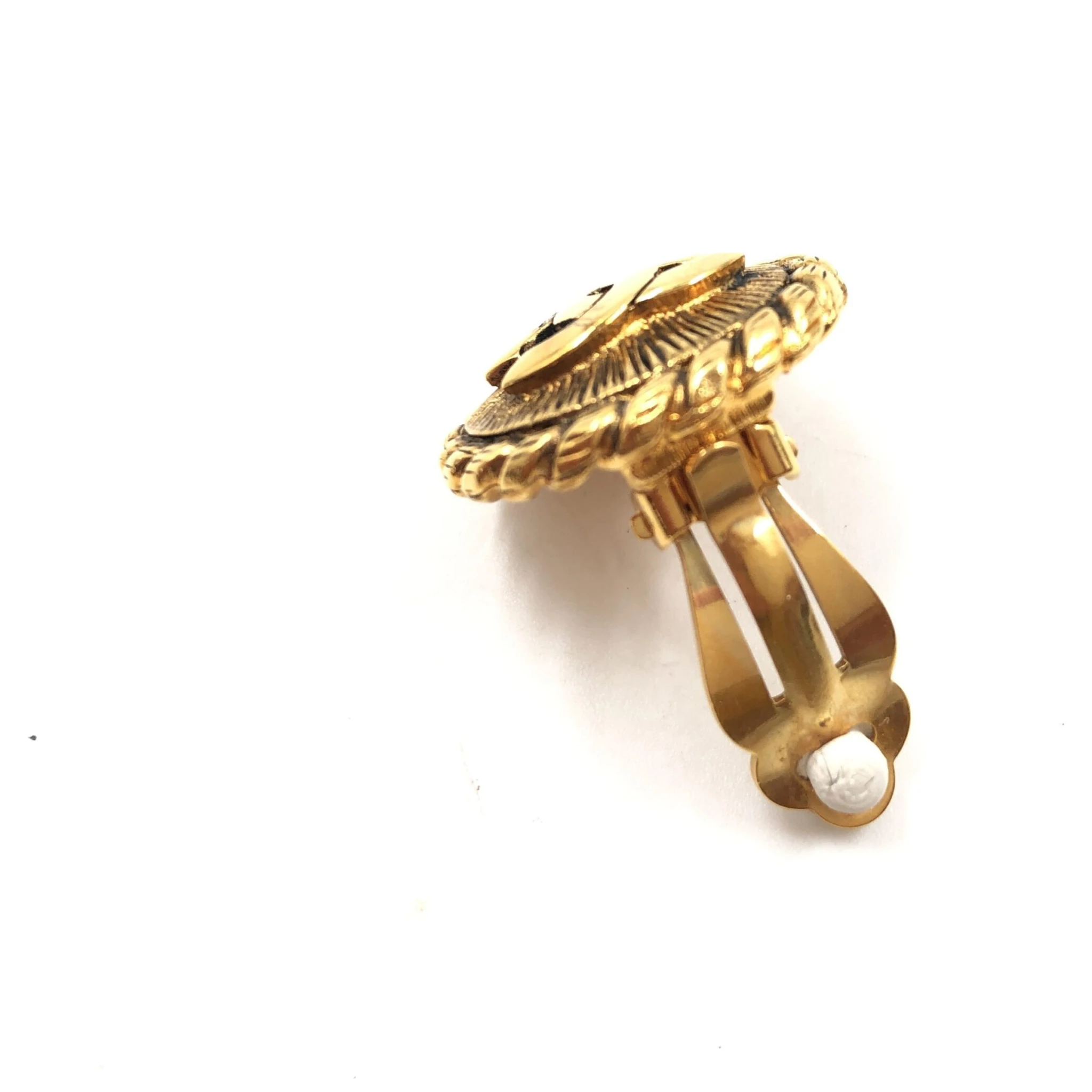 Gold Plated CC Clip On Earrings