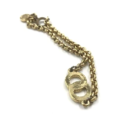 Gold Plated Chain Bracelet With Logo Charm