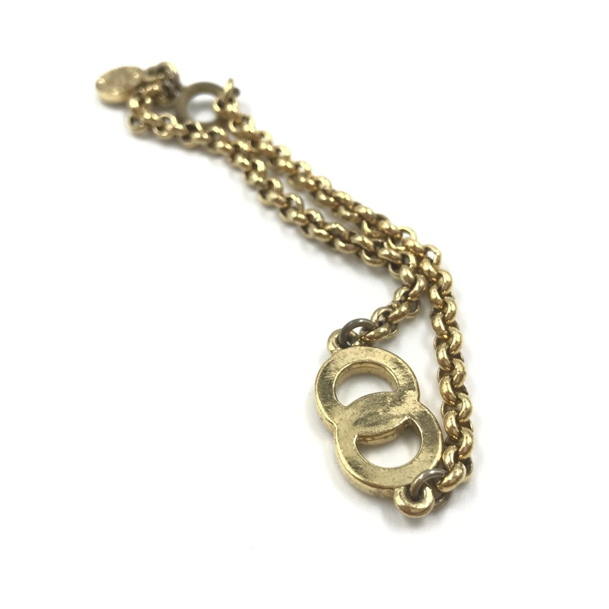 Gold Plated Chain Bracelet With Logo Charm