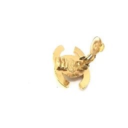Gold PLated CC Turnlock Clip-On Earrings