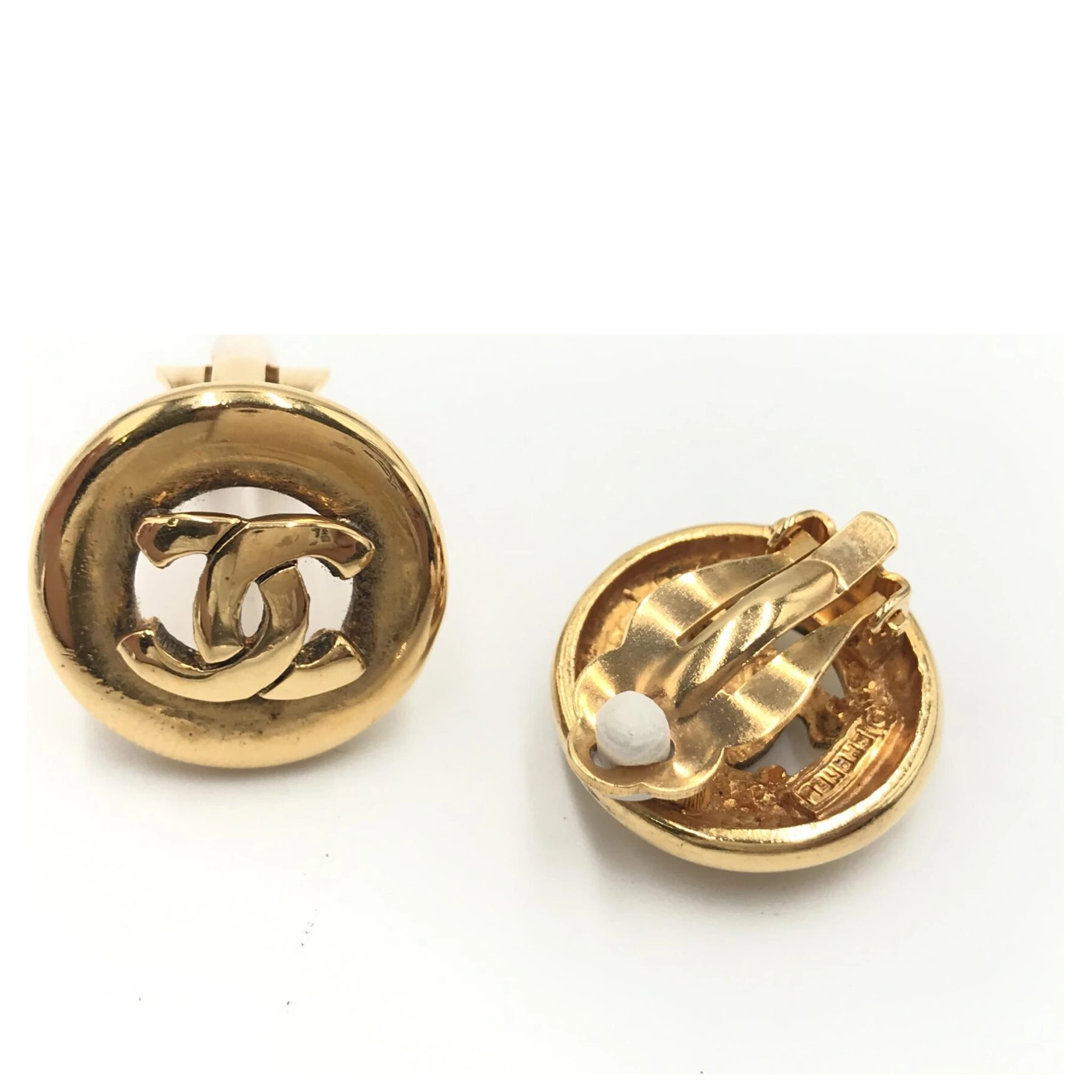Gold Plated CC Clip-On Earrings