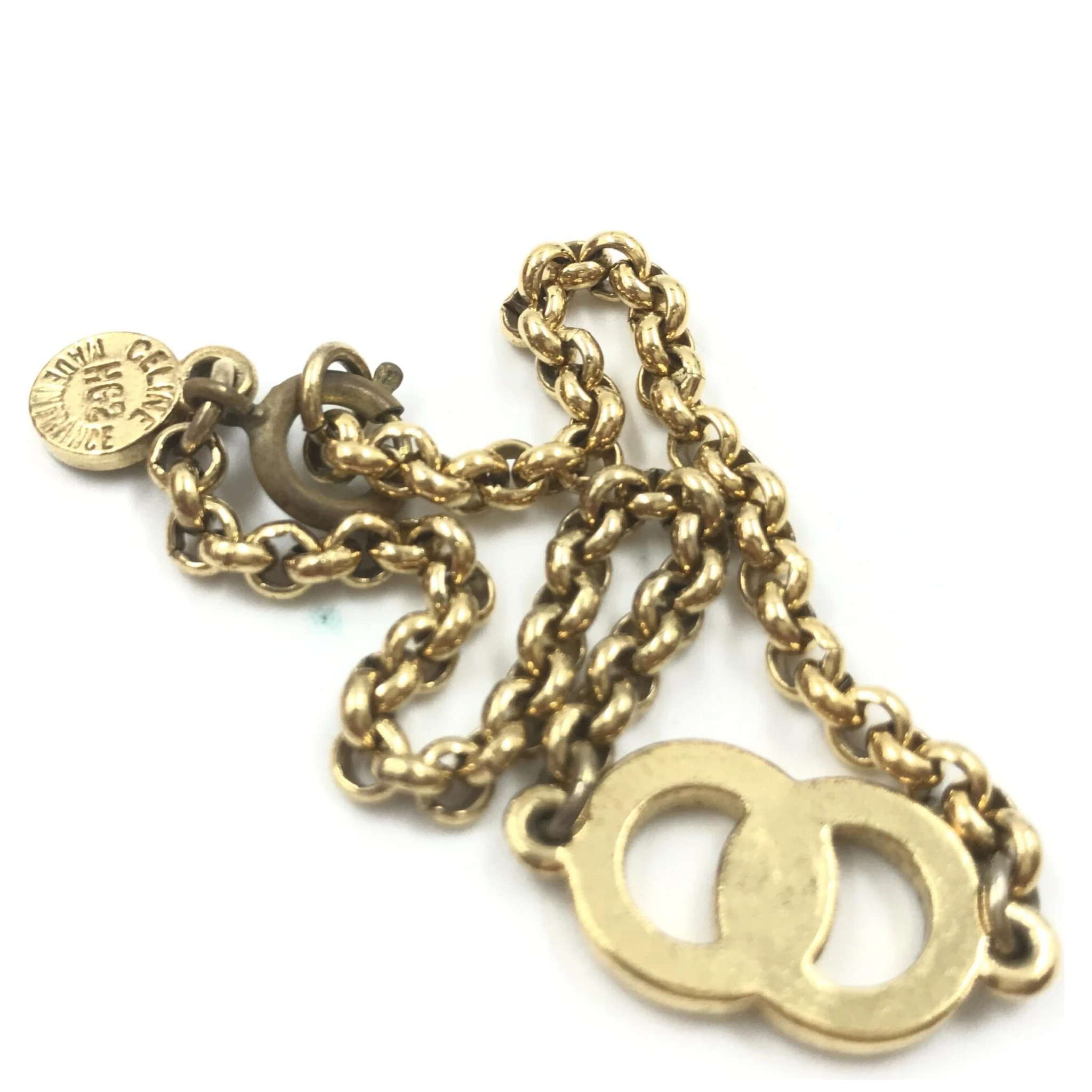 Gold Plated Chain Bracelet With Logo Charm