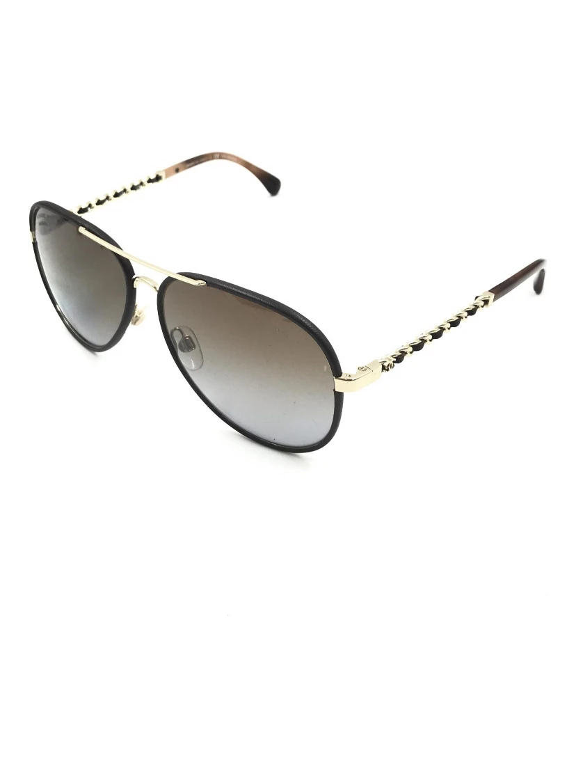 Gold And Black Polarized Aviator Sunglasses