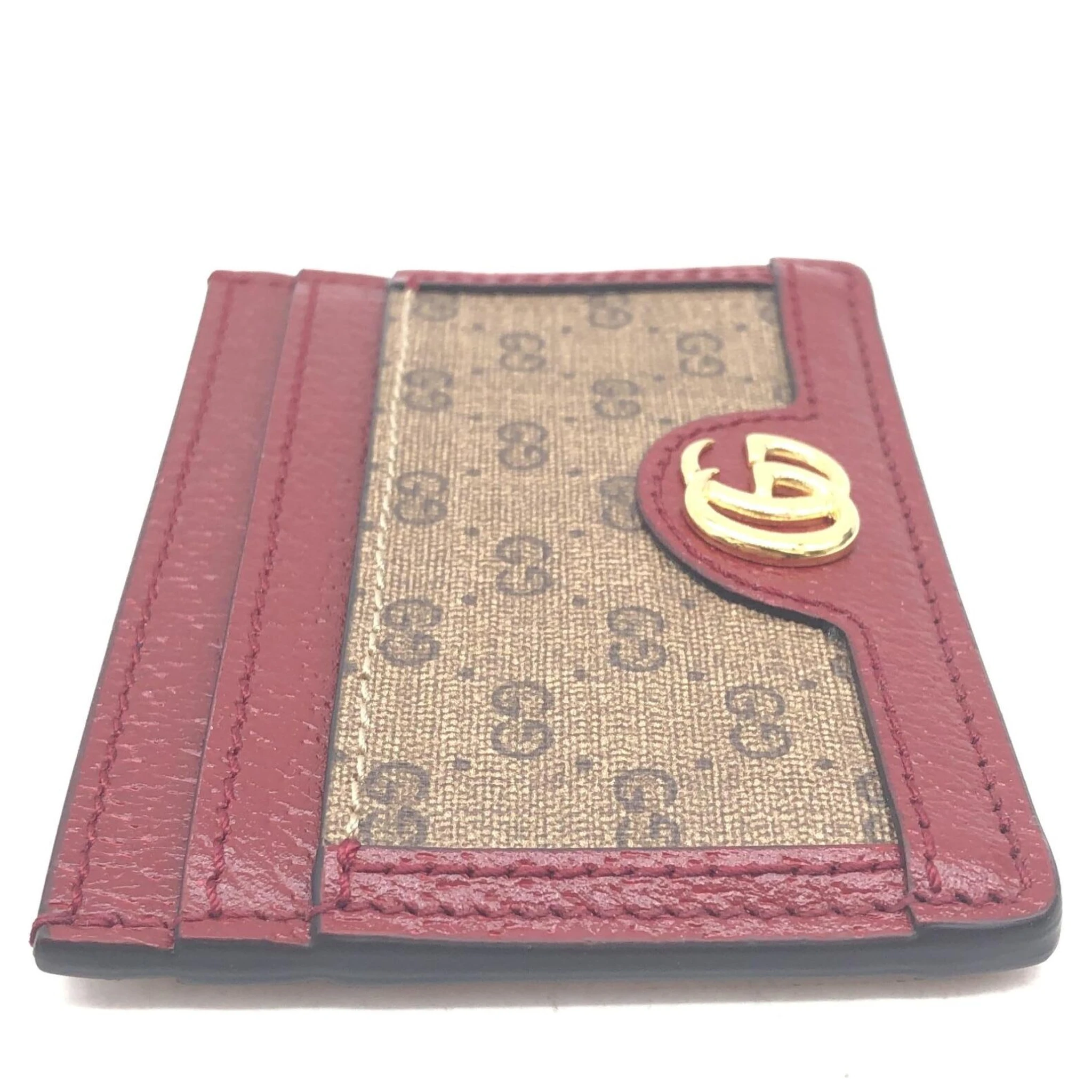GG Supreme Card Case In Burgundy