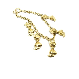 Gold Plated Chain Necklace With Bow Charms