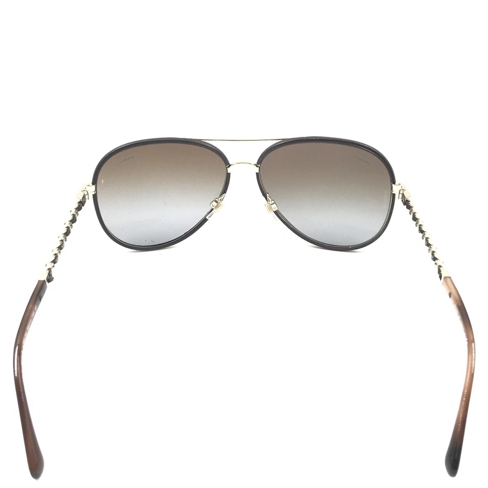 Gold And Black Polarized Aviator Sunglasses