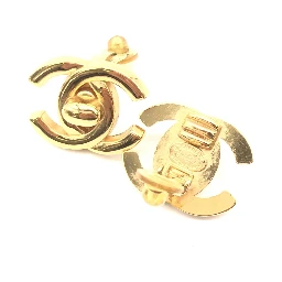 Gold PLated CC Turnlock Clip-On Earrings