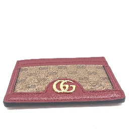 GG Supreme Card Case In Burgundy