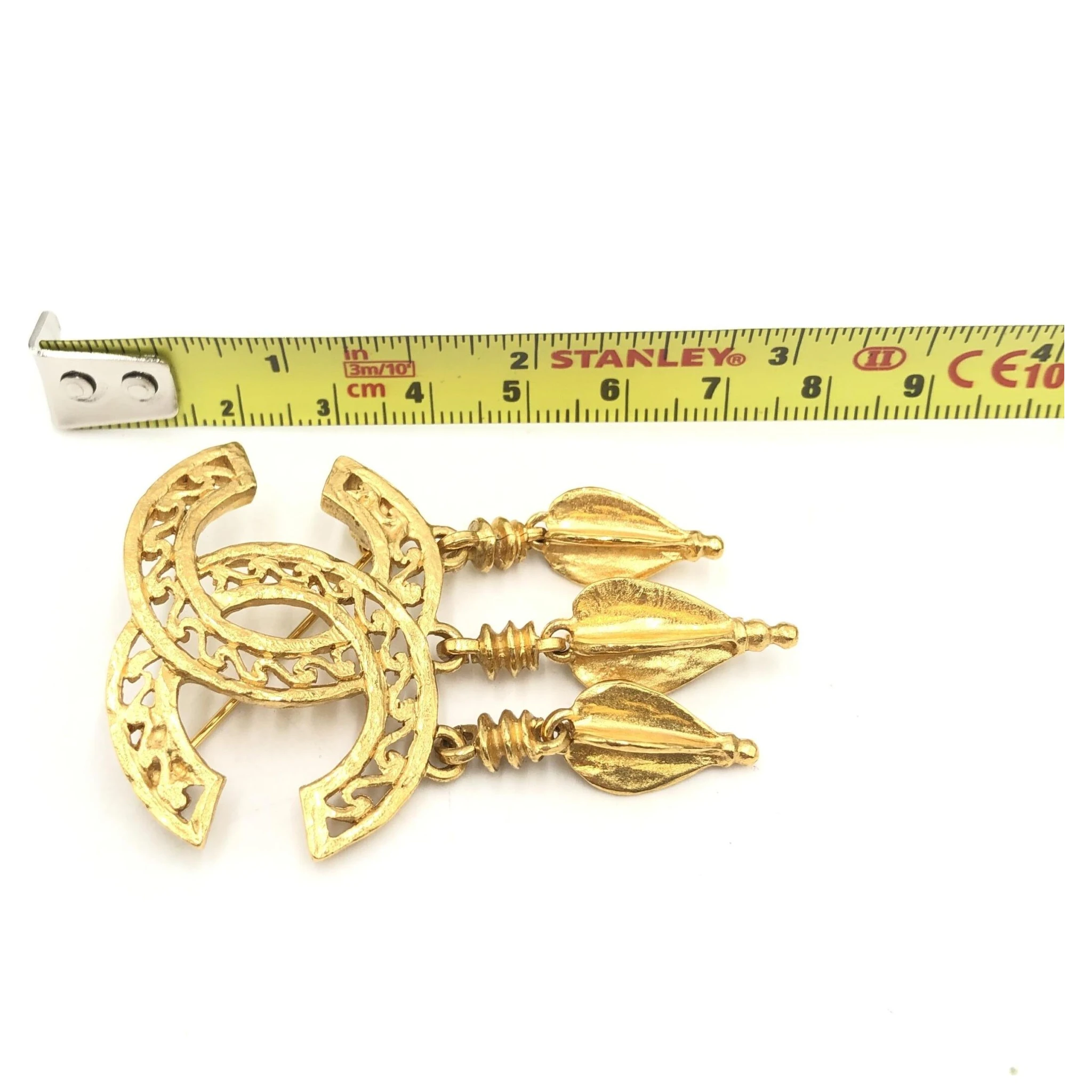 Gold Plated CC Logo Brooch