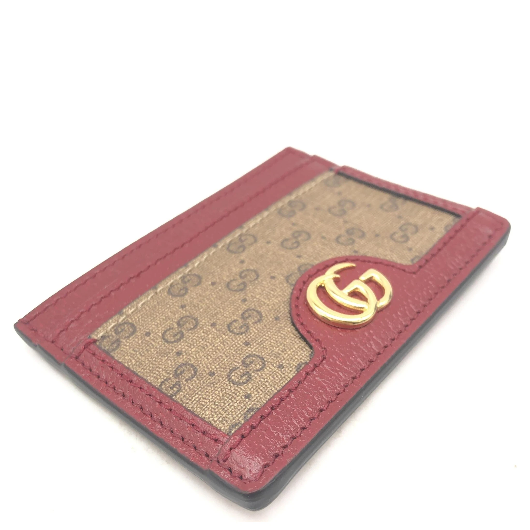 GG Supreme Card Case In Burgundy