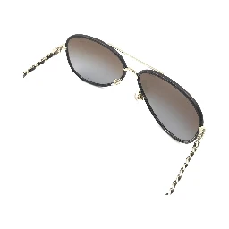 Gold And Black Polarized Aviator Sunglasses