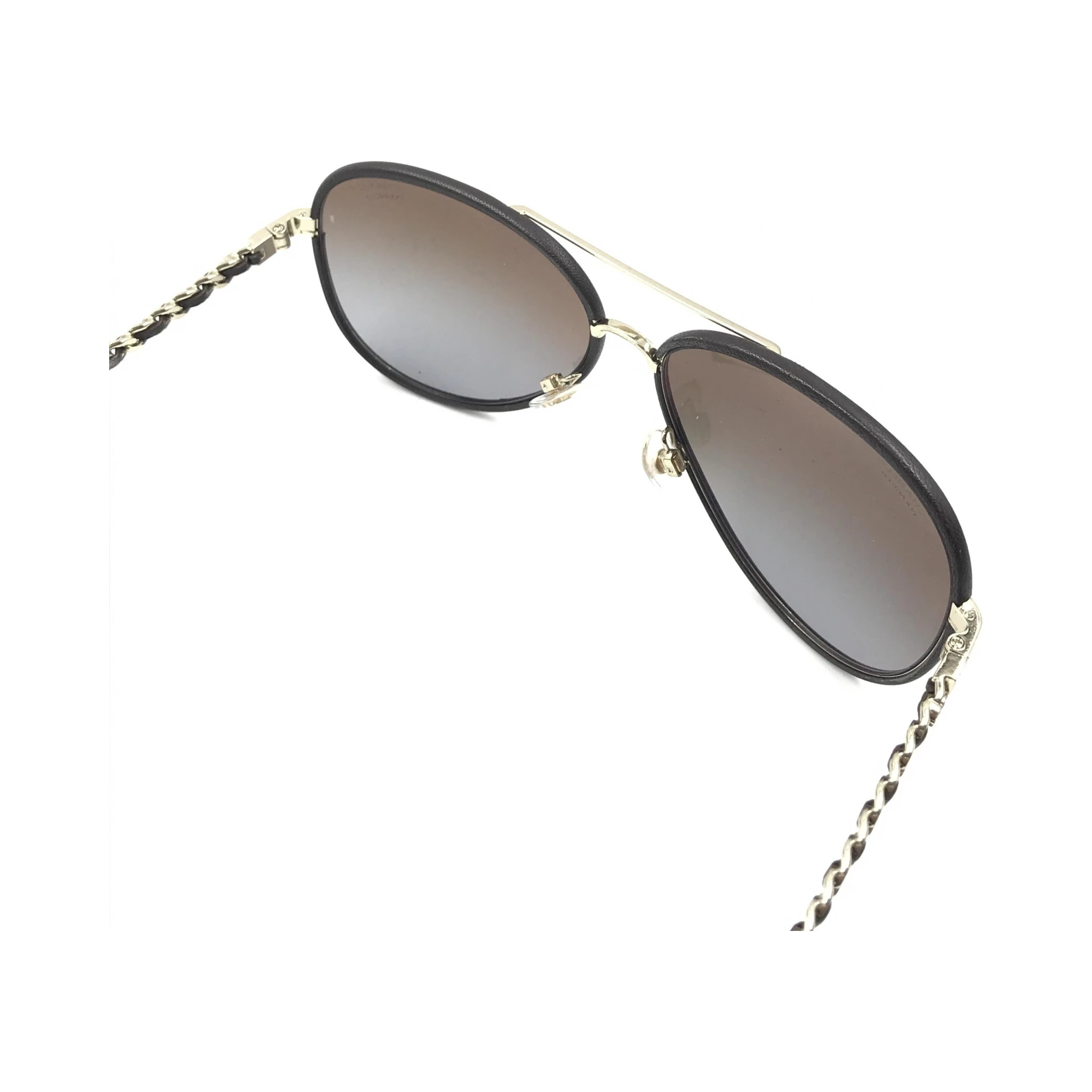 Gold And Black Polarized Aviator Sunglasses
