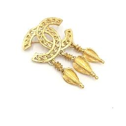 Gold Plated CC Logo Brooch