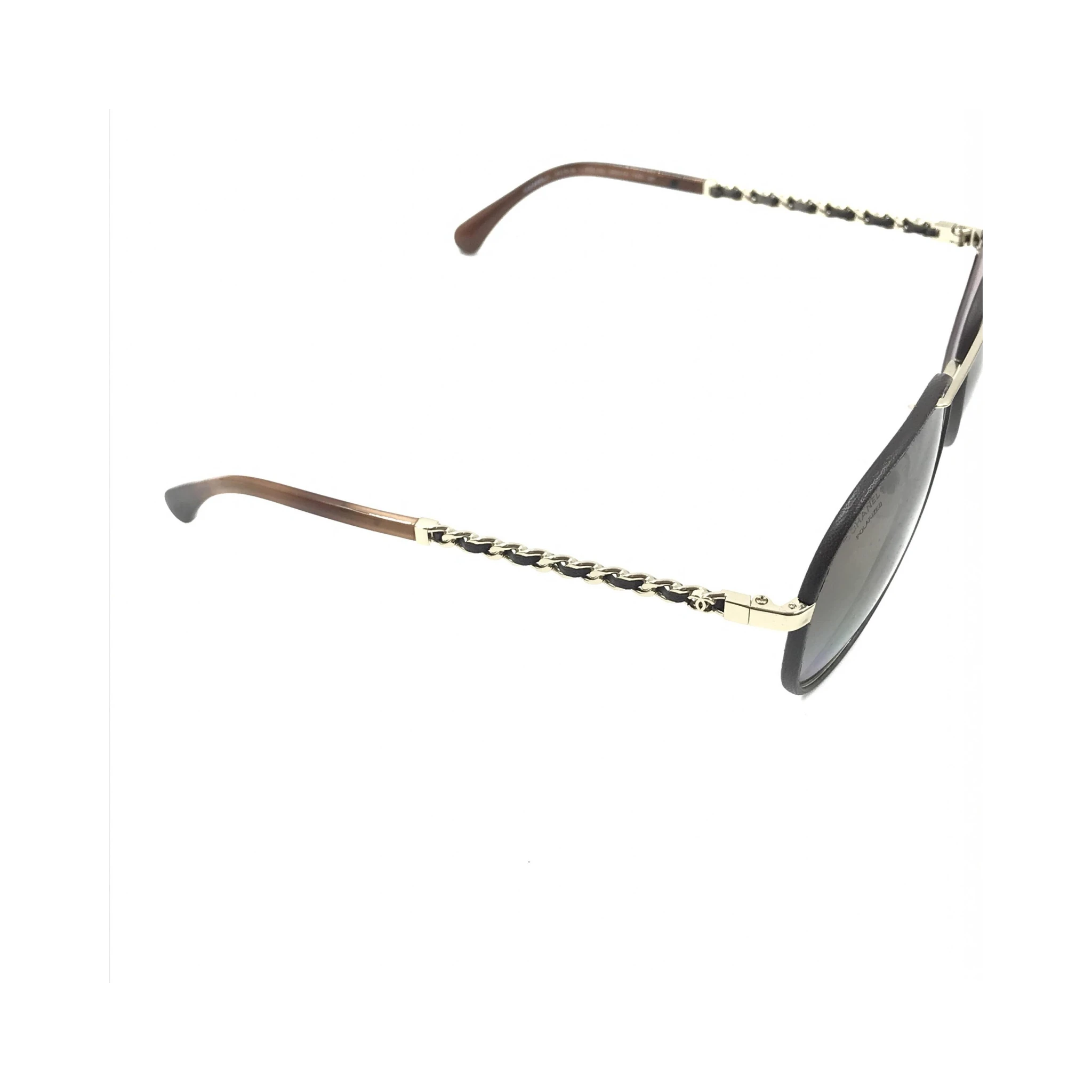 Gold And Black Polarized Aviator Sunglasses