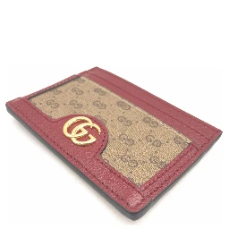 GG Supreme Card Case In Burgundy