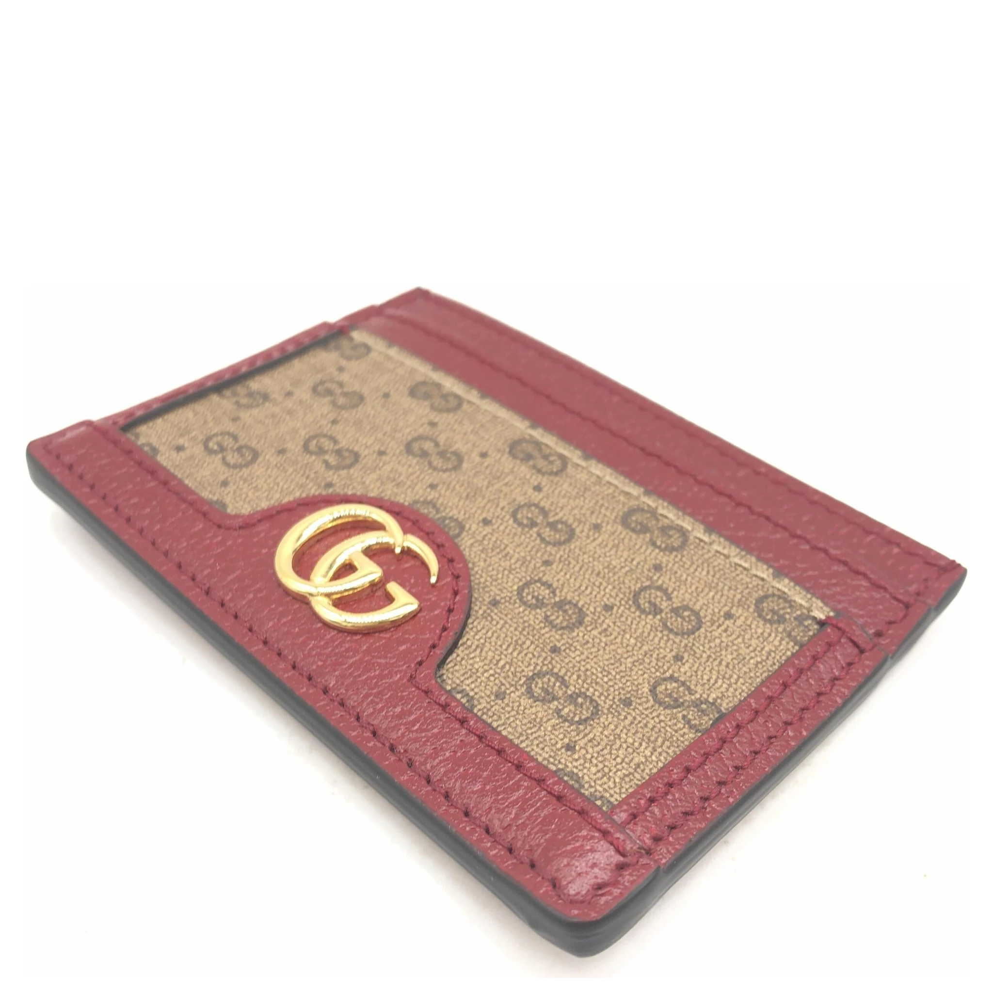 GG Supreme Card Case In Burgundy