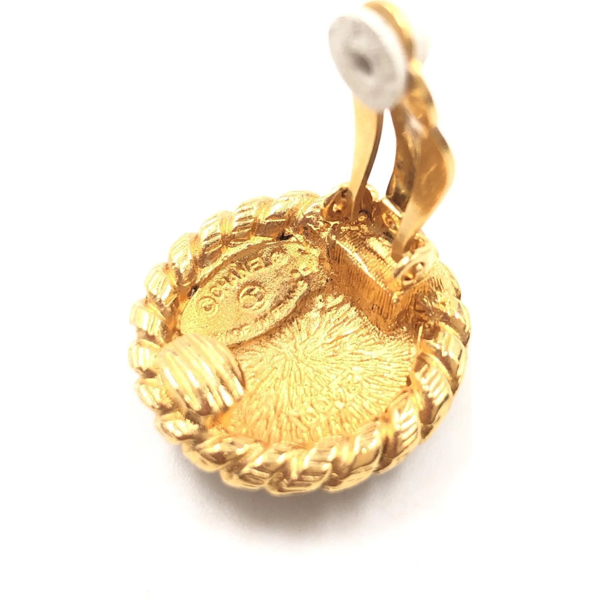 Gold Plated CC Clip On Earrings