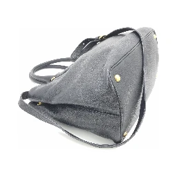 Galleria Vitello Daino Black Leather Top Handle Bag