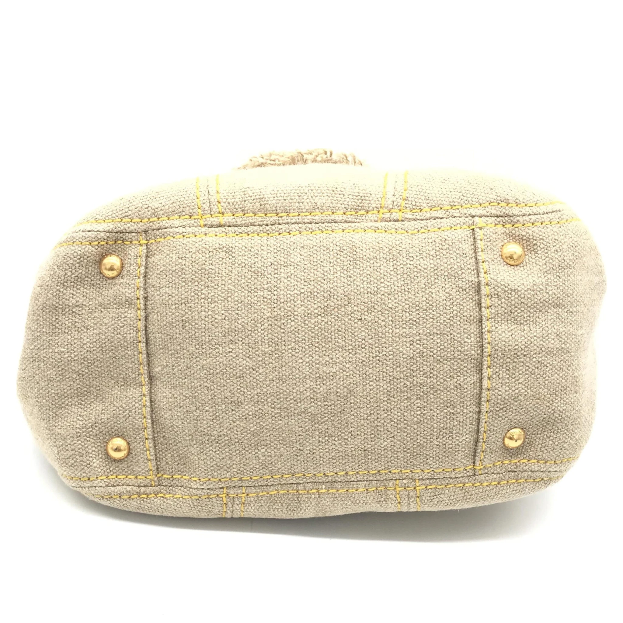 Fringe Canvas Crossbody Handbag With Gold Accents