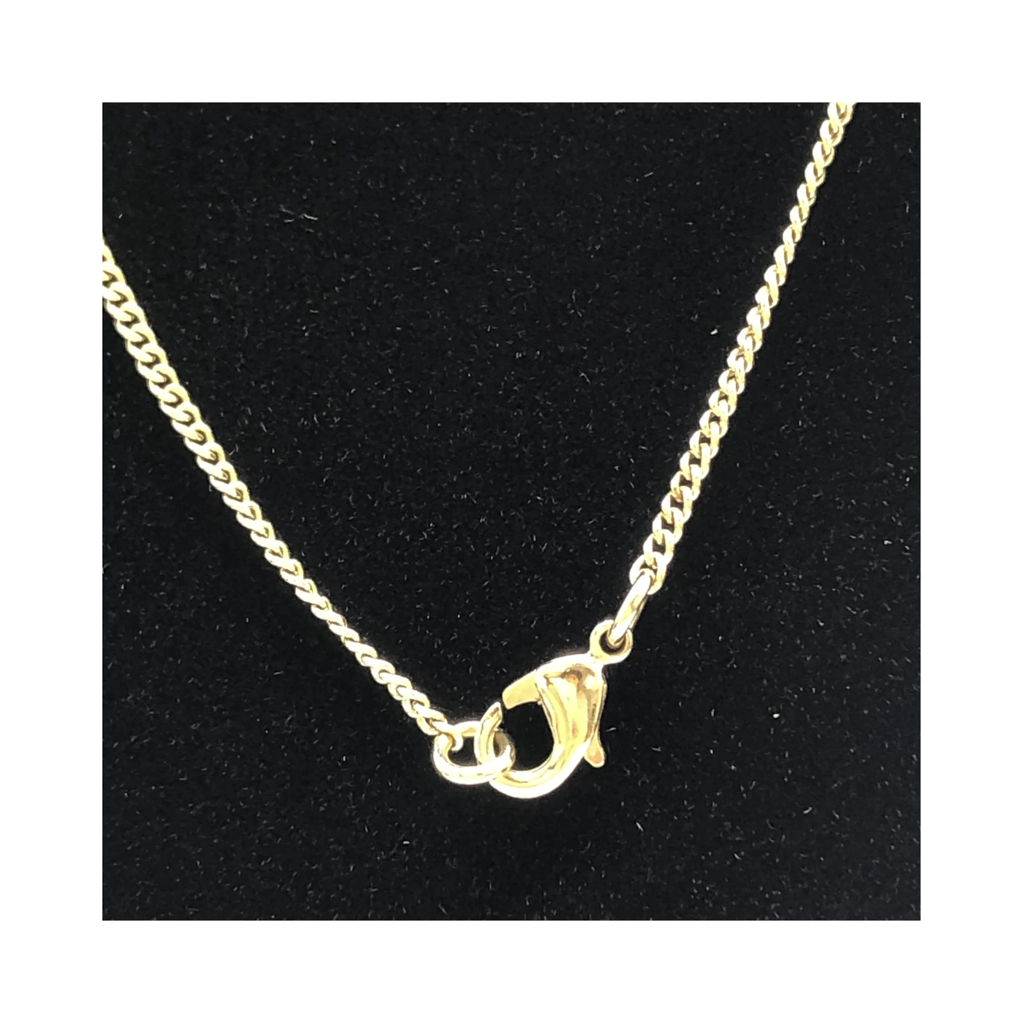 Gold Tone CC Circle Pendant Necklace