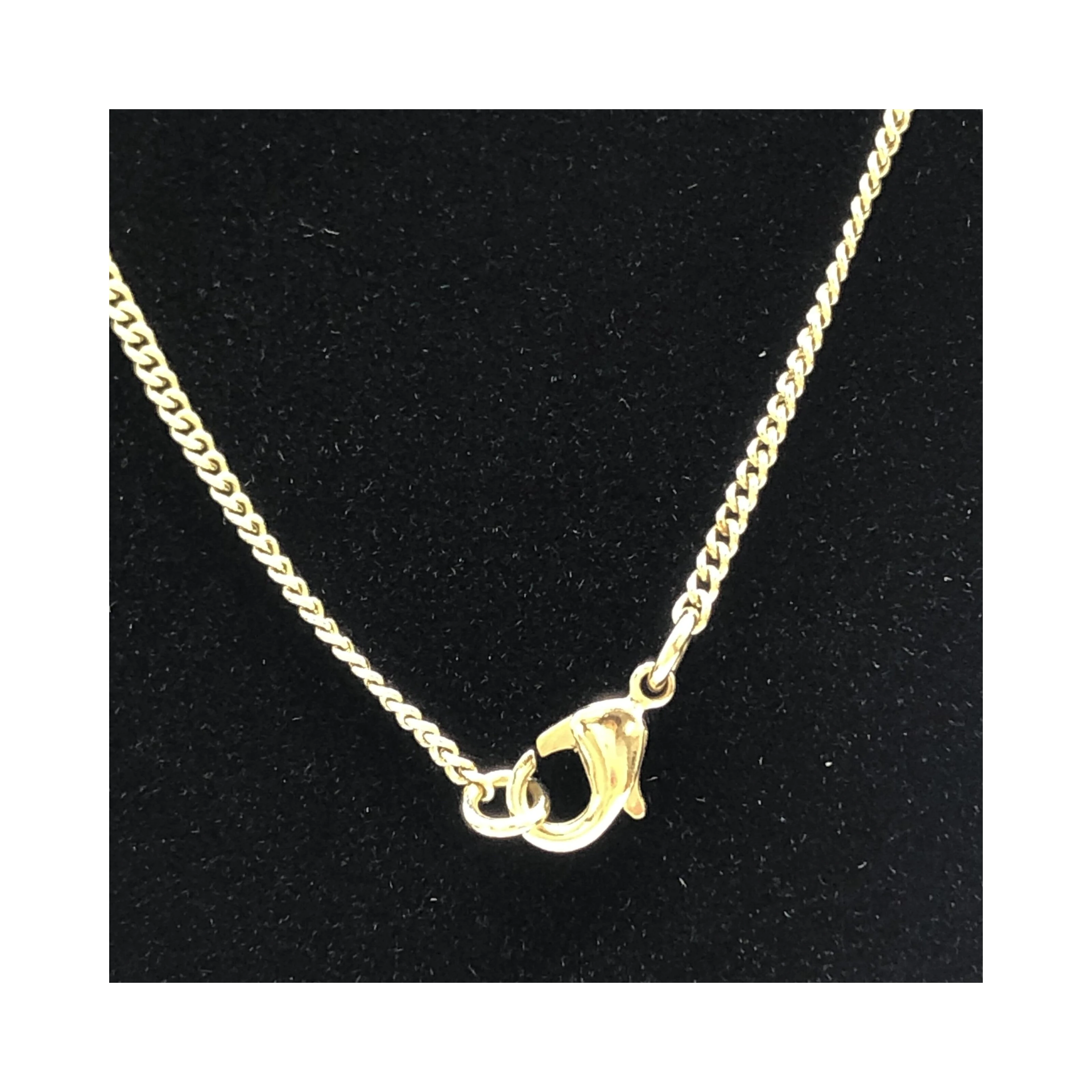 Gold Tone CC Circle Pendant Necklace