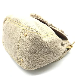 Fringe Canvas Crossbody Handbag With Gold Accents