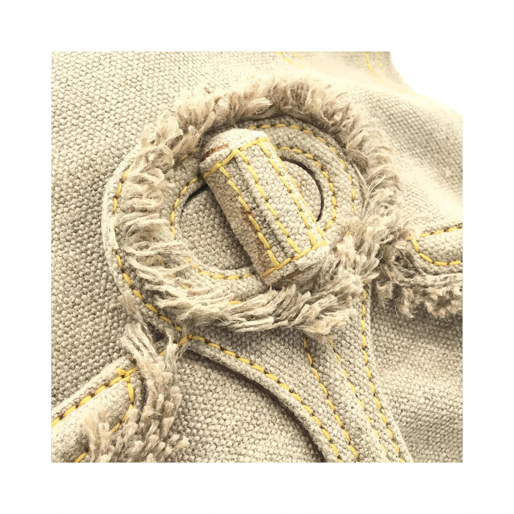 Fringe Canvas Crossbody Handbag With Gold Accents