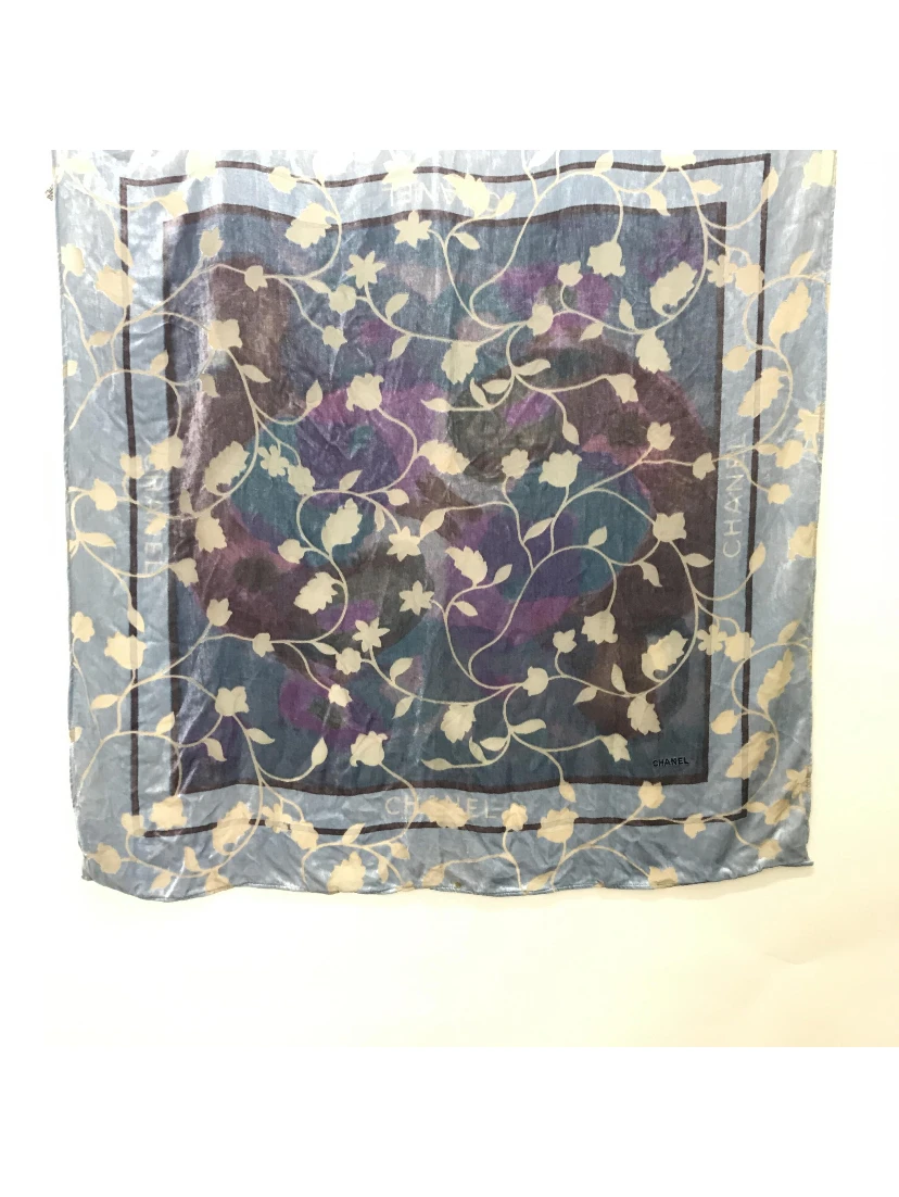 Chanel Silk Scarf: Abstract Floral Design