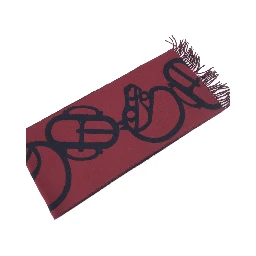 Cashmere Muffler In Burgundy Color