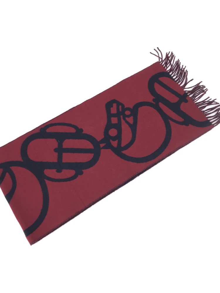 Cashmere Muffler In Burgundy Color