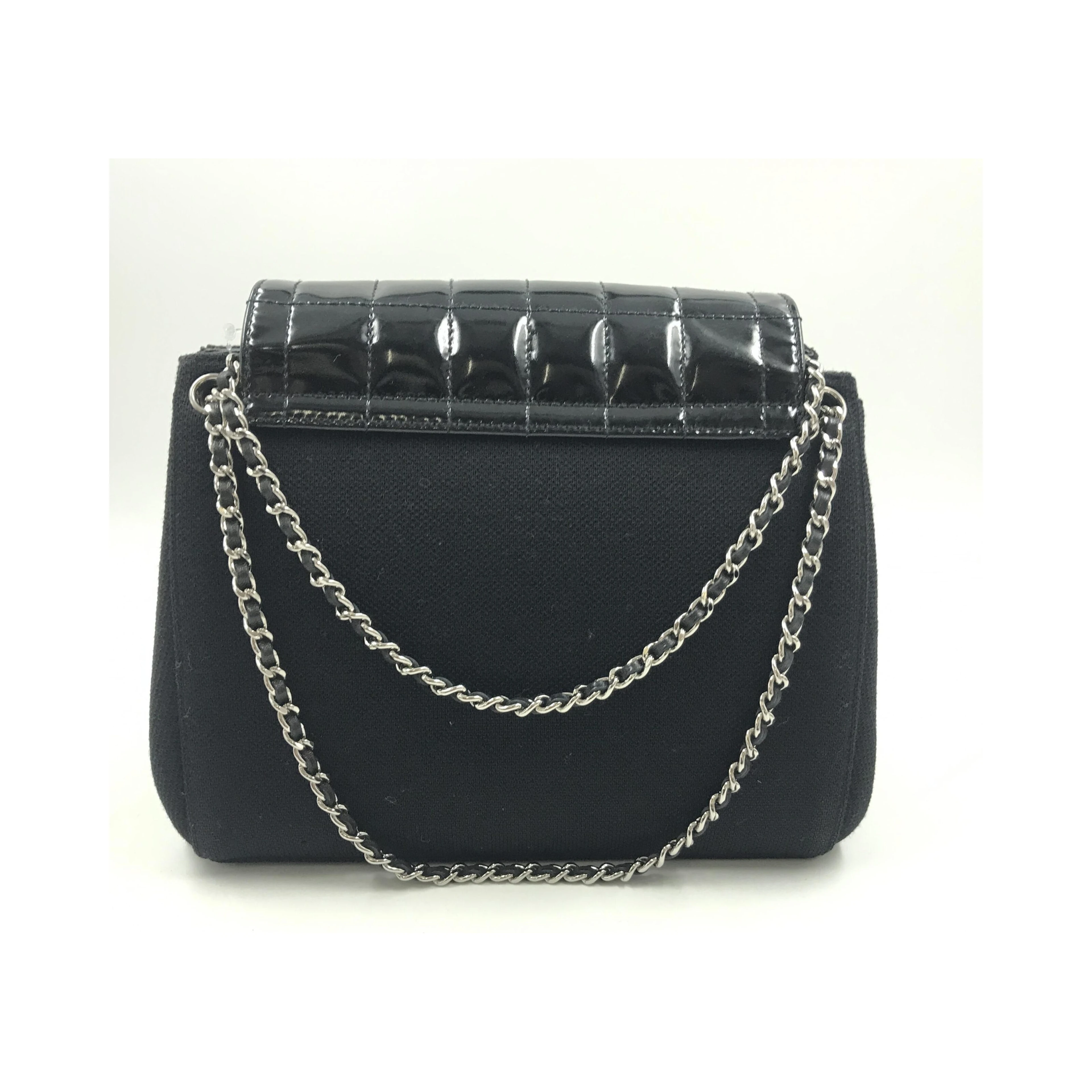 Chocolate Bar Patent Leather Shoulder Bag