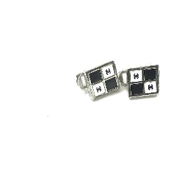 Coco Mark Earrings Black/White/Silver