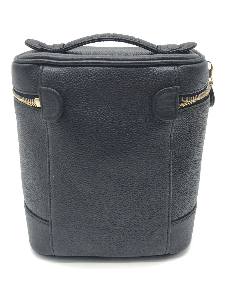 Caviar Leather Vanity Handbag In Black