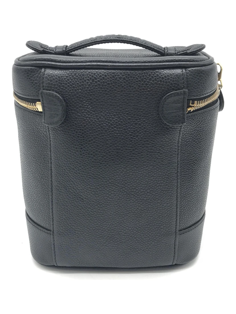 Caviar Leather Vanity Handbag In Black