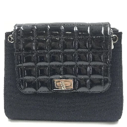 Chocolate Bar Patent Leather Shoulder Bag