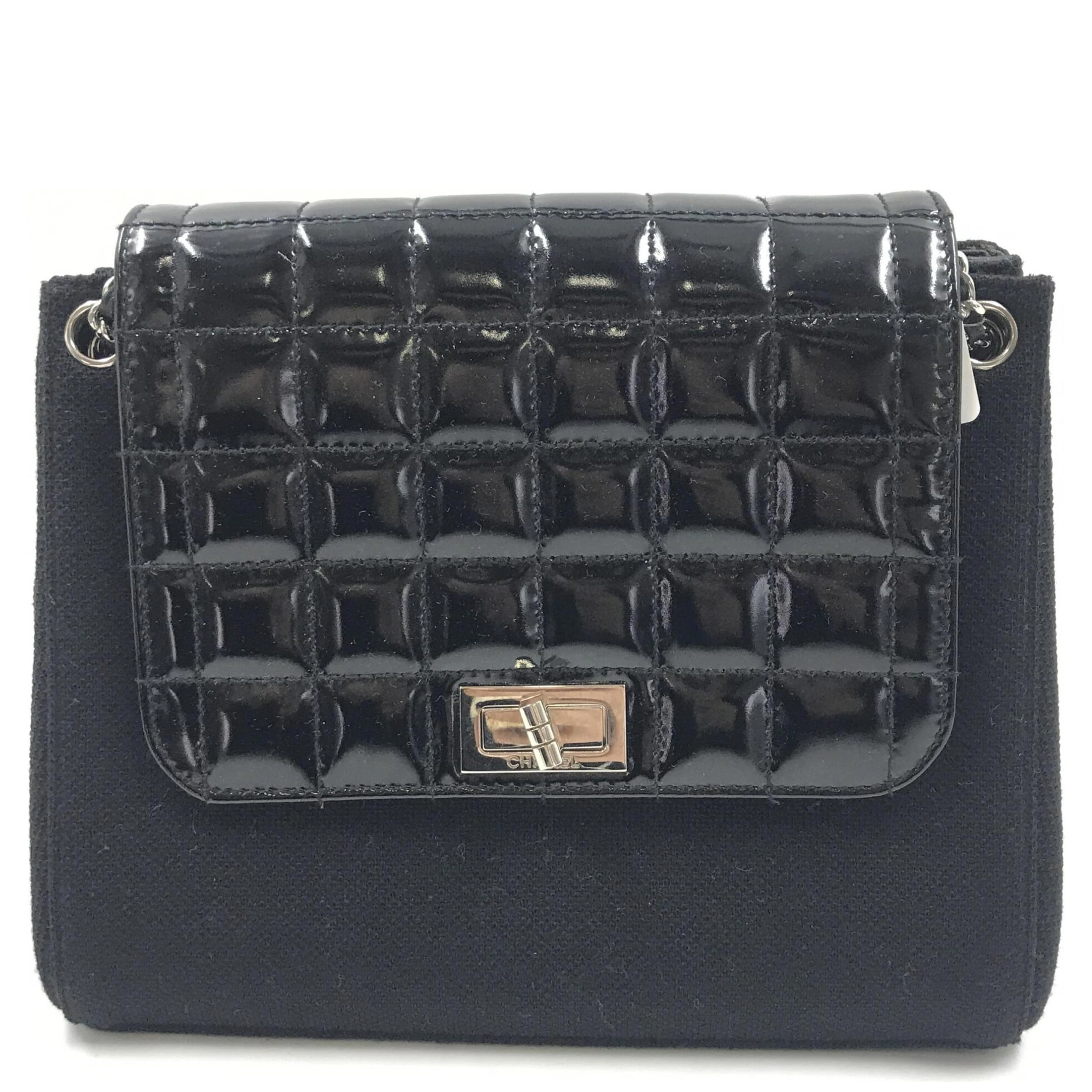 Chocolate Bar Patent Leather Shoulder Bag
