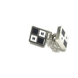 Coco Mark Earrings Black/White/Silver