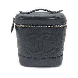 Caviar Leather Vanity Handbag In Black