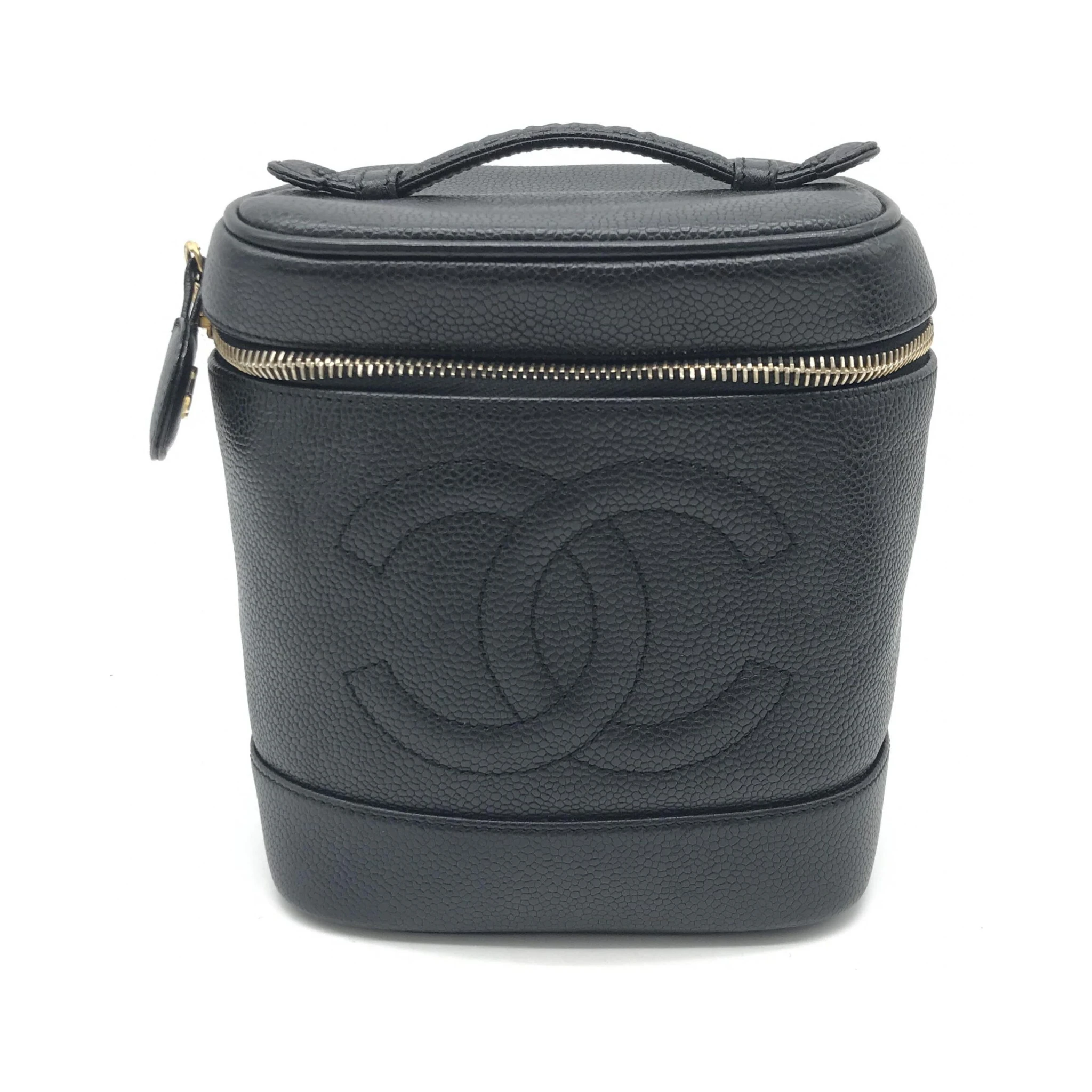 Caviar Leather Vanity Handbag In Black