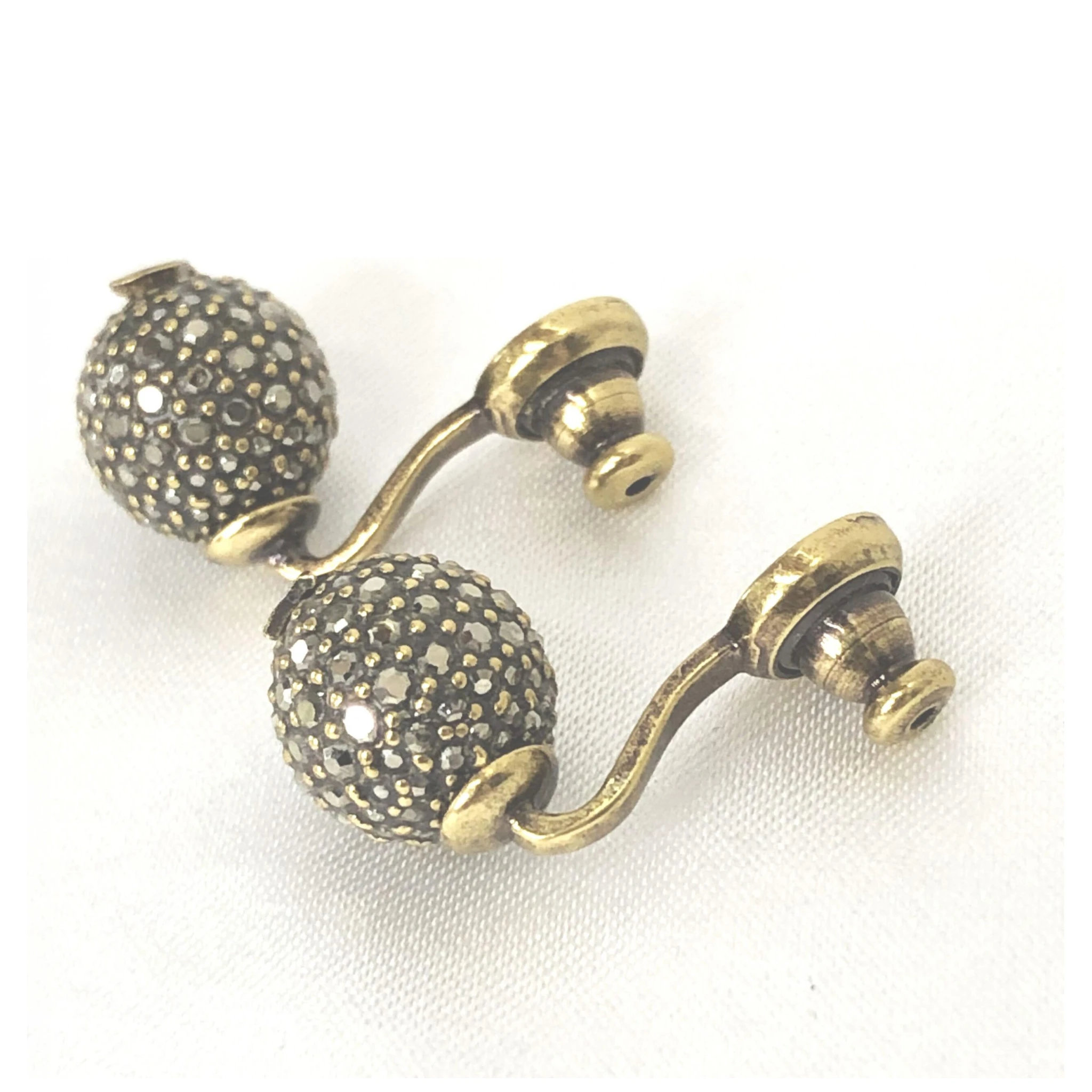 Crystal Embellished Metal Bee Earrings