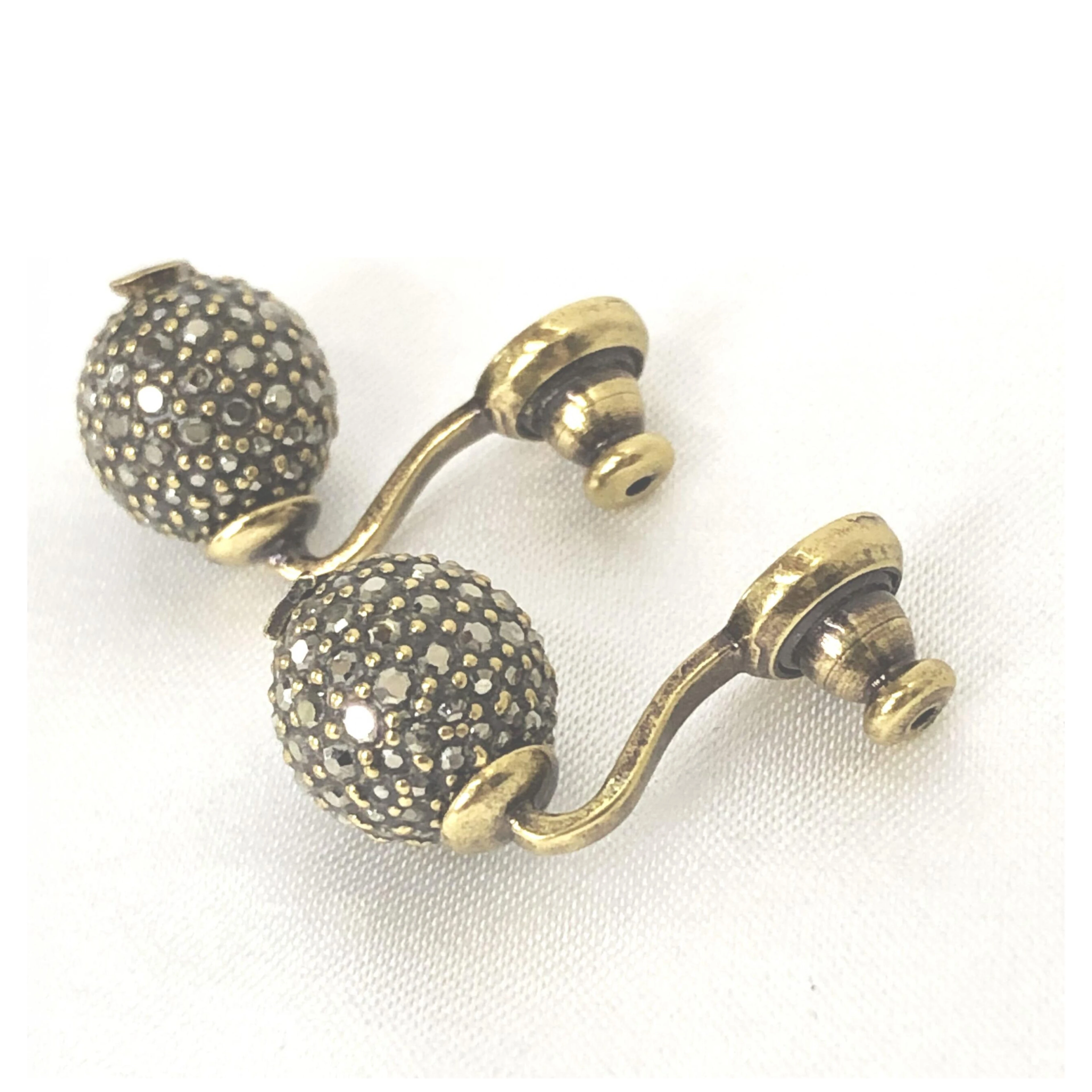 Crystal Embellished Metal Bee Earrings