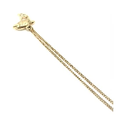 Dolphin Motif Rhinestone Gold Plated Necklace