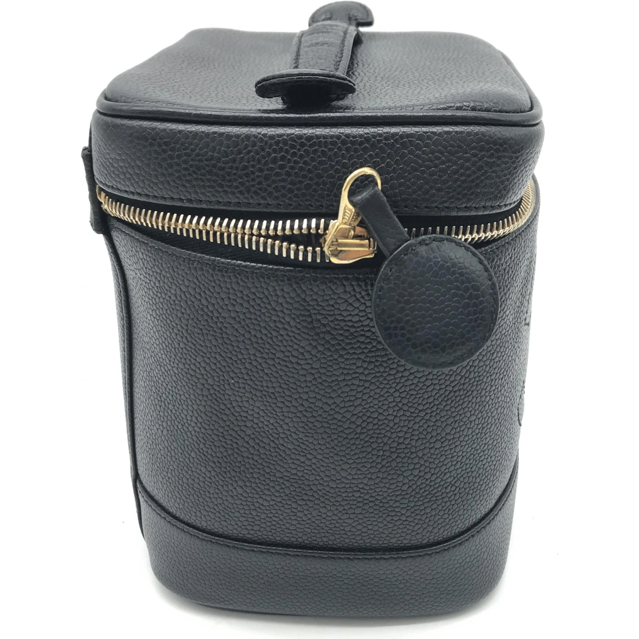 Caviar Leather Vanity Handbag In Black