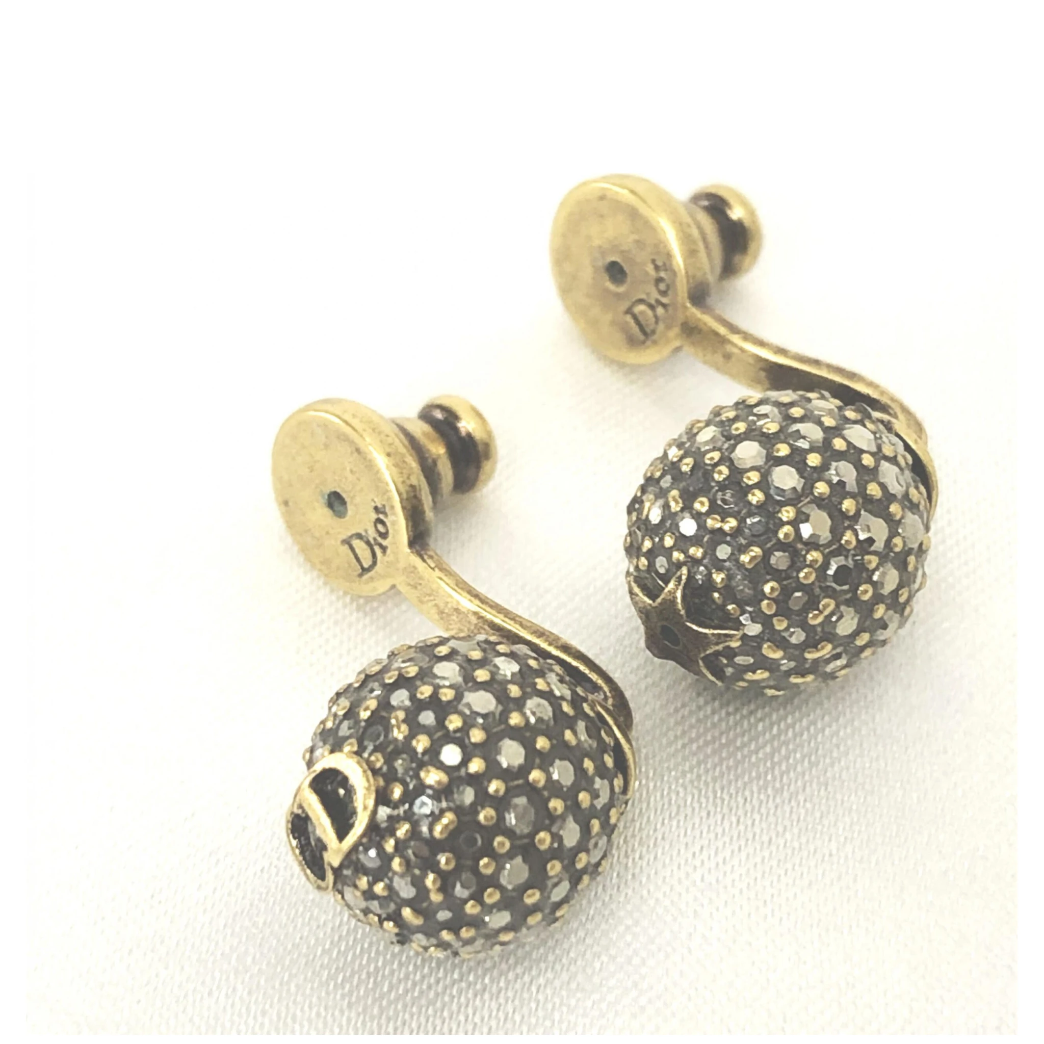 Crystal Embellished Metal Bee Earrings