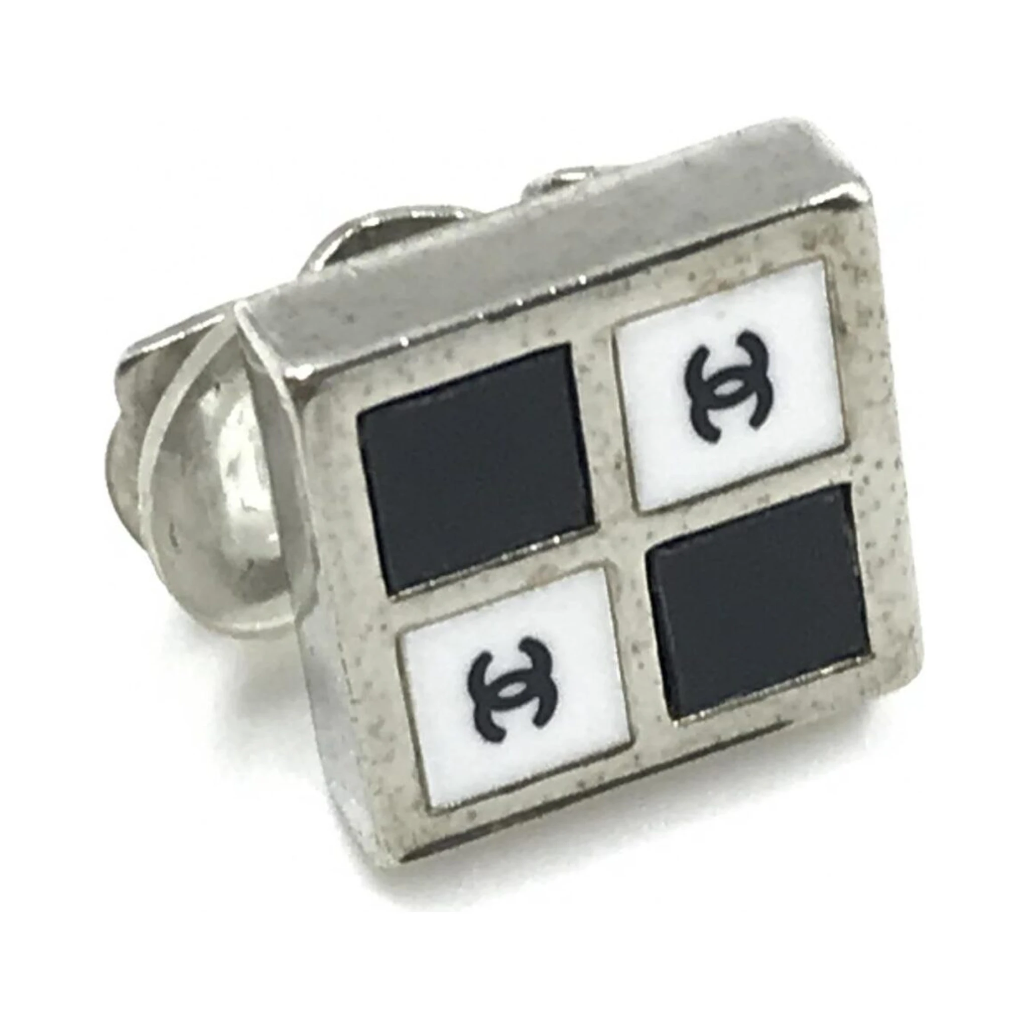 Coco Mark Earrings Black/White/Silver