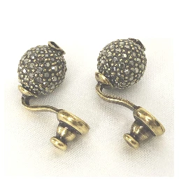 Crystal Embellished Metal Bee Earrings