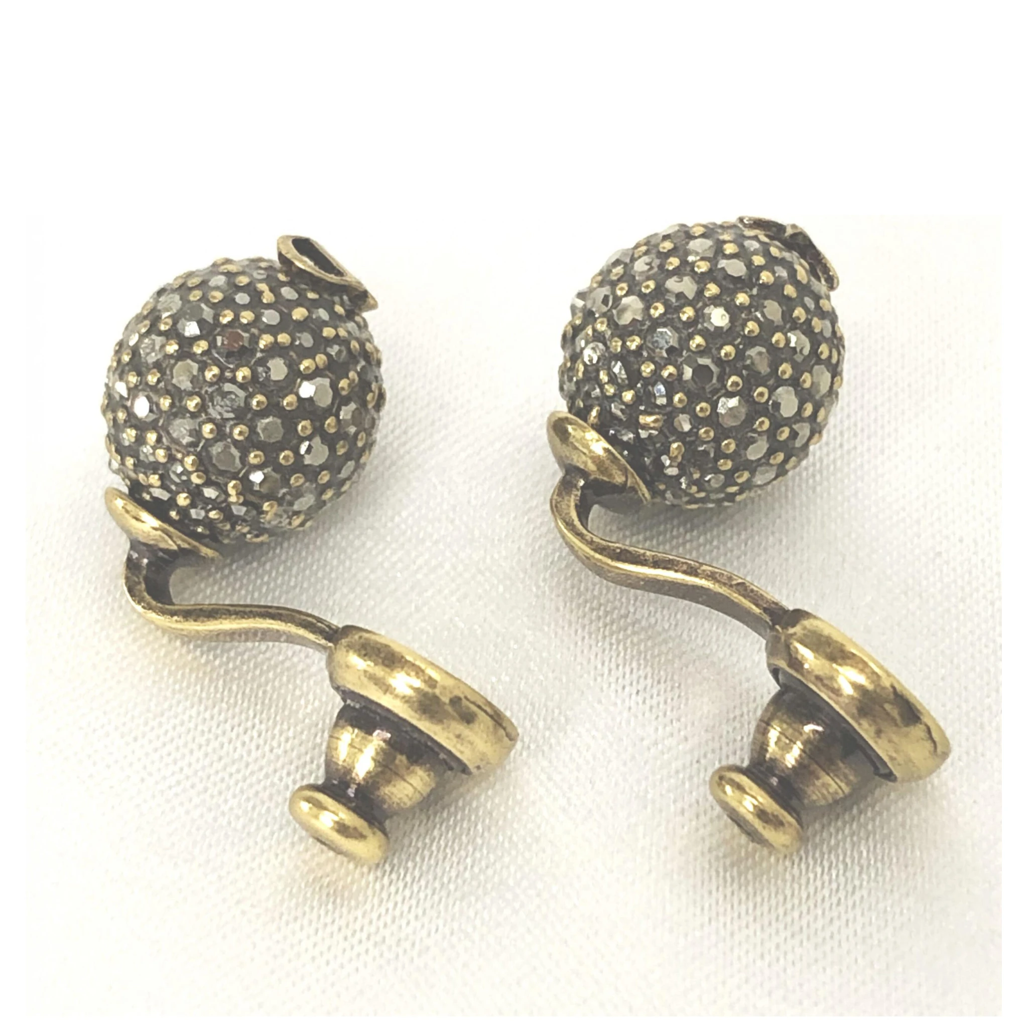 Crystal Embellished Metal Bee Earrings