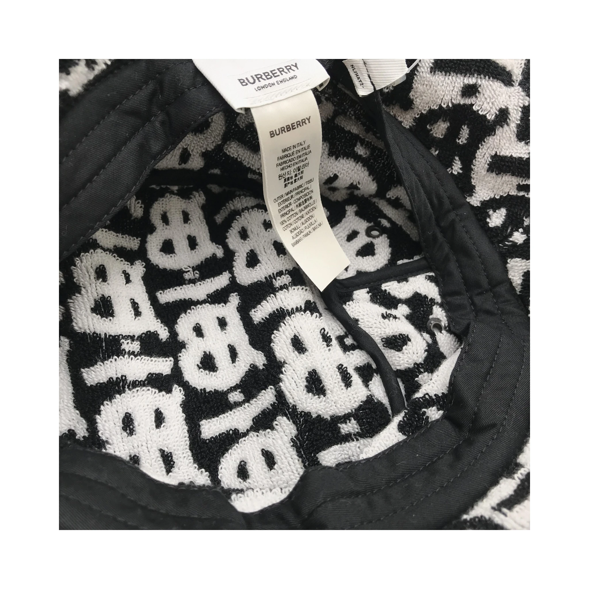 Burberry Cotton Monogram Jacquard Towel Bucket Hat